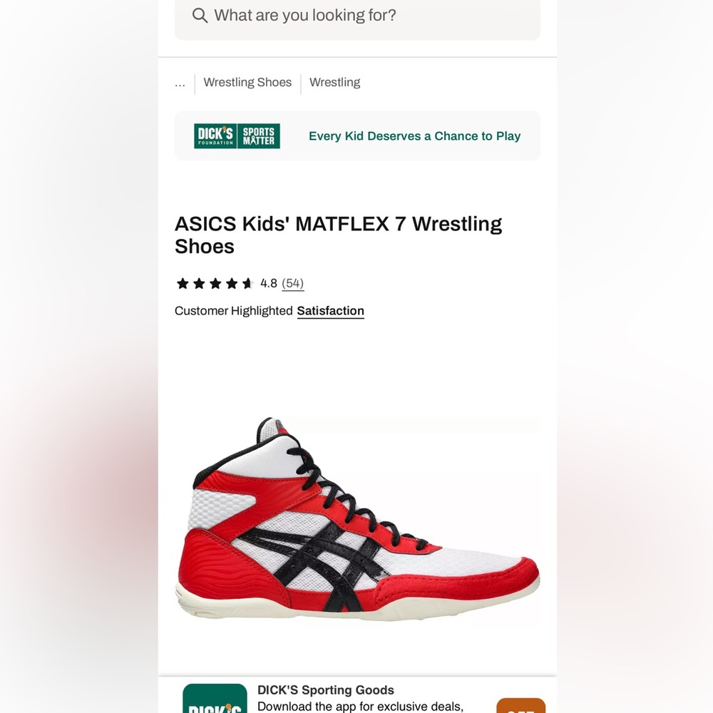ASICS Matflex Youth Wrestling Shoes